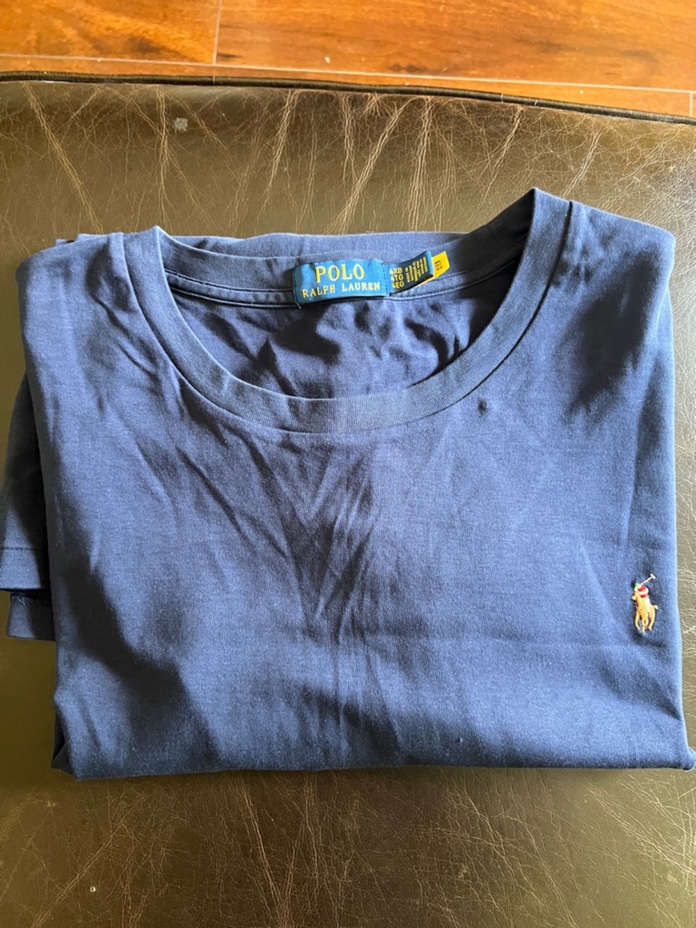 Polo by Ralph Lauren Navy Tee with Gold Pony Logo